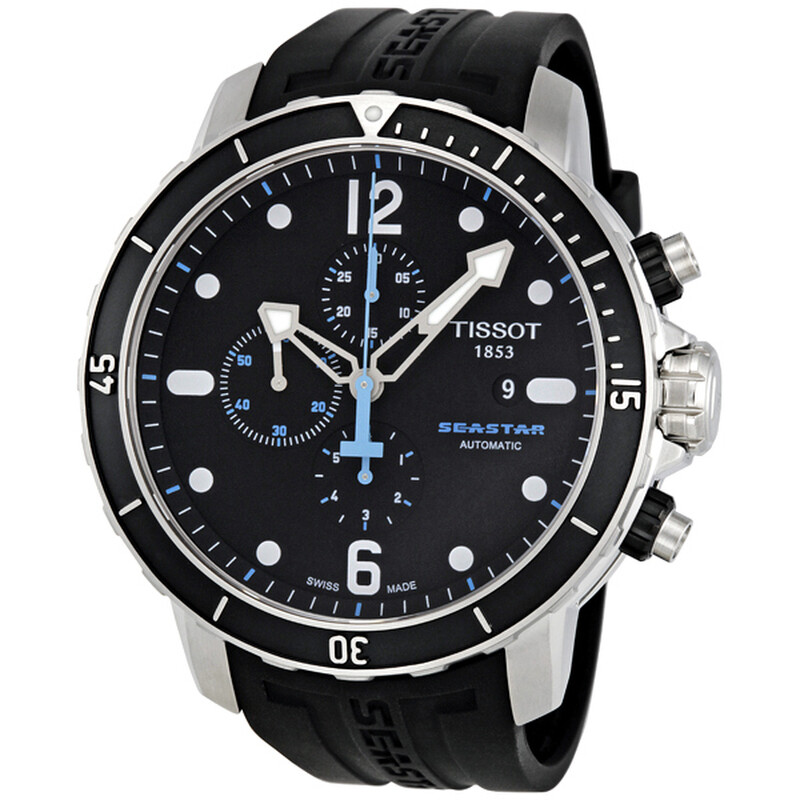 Tissot Seastar Chronograph Automatic Black Dial Men's Watch