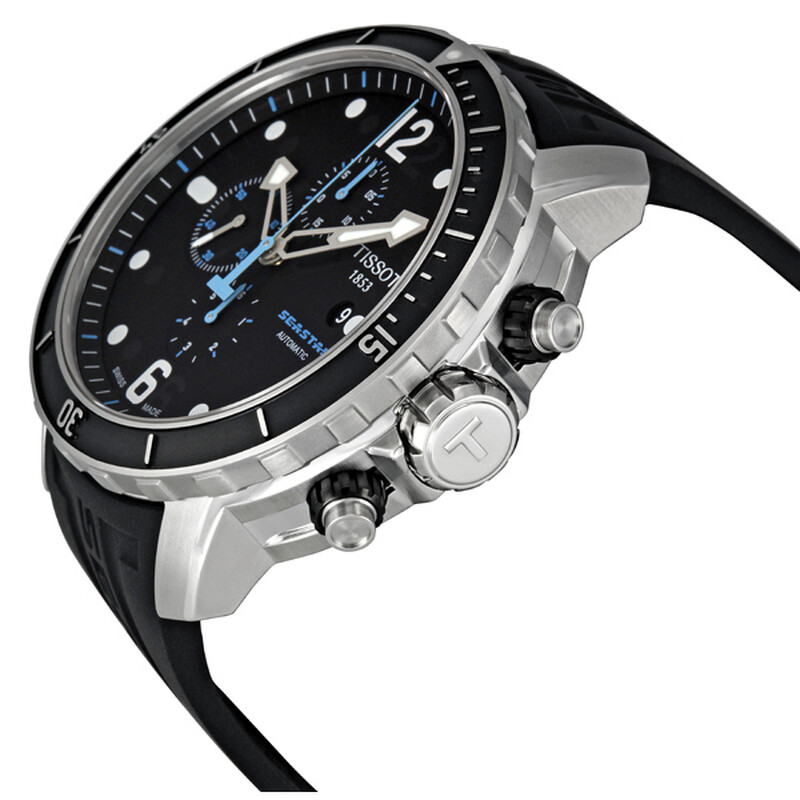 【希少】 TISSOT SEASTAR クォーツ デイト ローマン オクタゴン Tissot Seastar Chronograph Automatic Black Dial Men's Watch