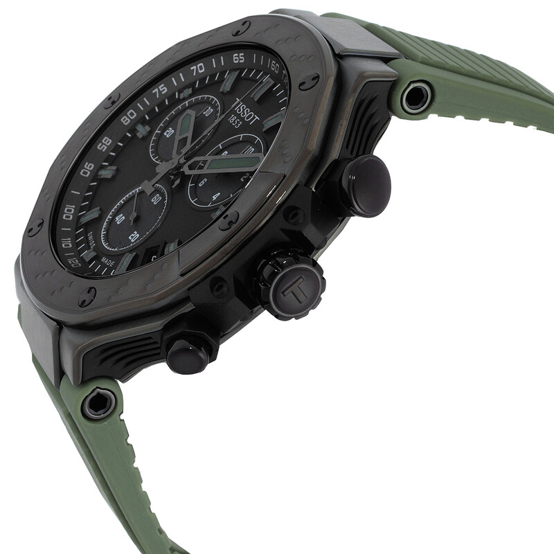 toisora Tissot V8 Men's Black Tachymeter Chronograph Sapphire 42mm Steel
