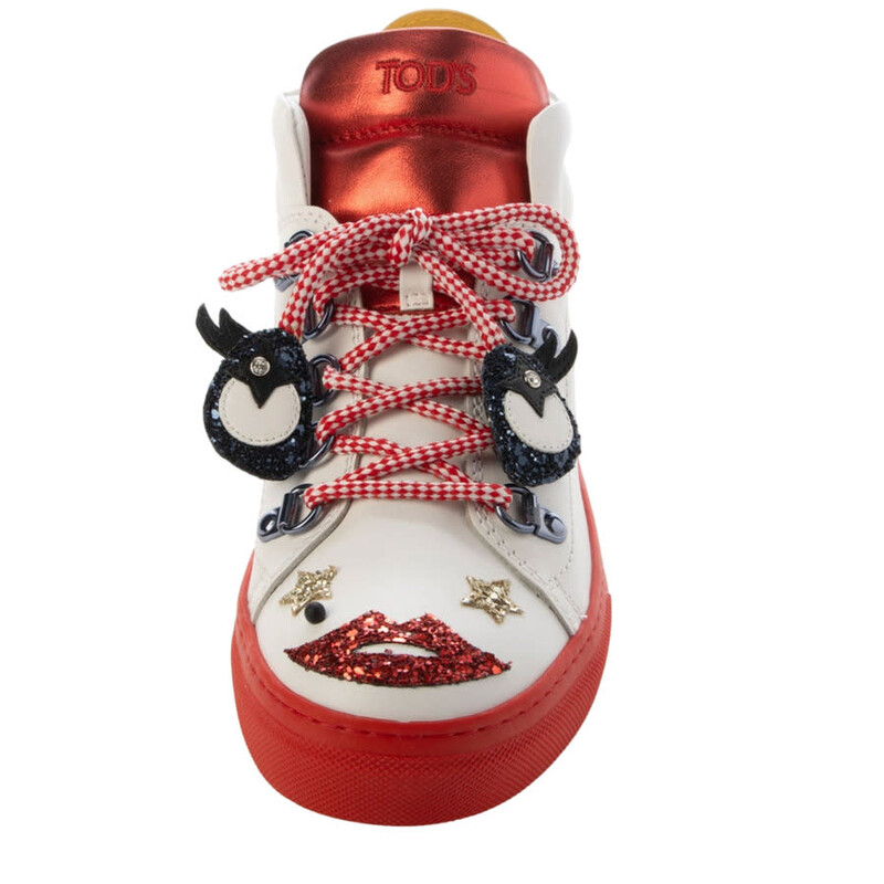 Tod's Tod's Embellished Leather High-Top Sneakers