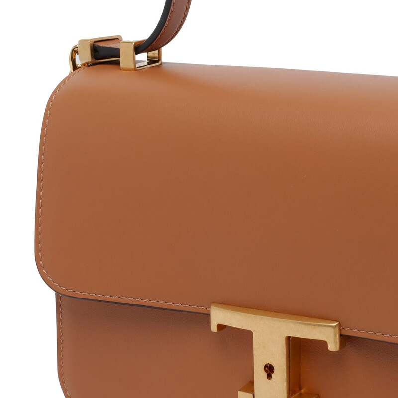 TOD'S＊T Timeless Crossbody Bag Mini ＊ Woman WHITE T Timeless Crossbody Bag in Leather Mini