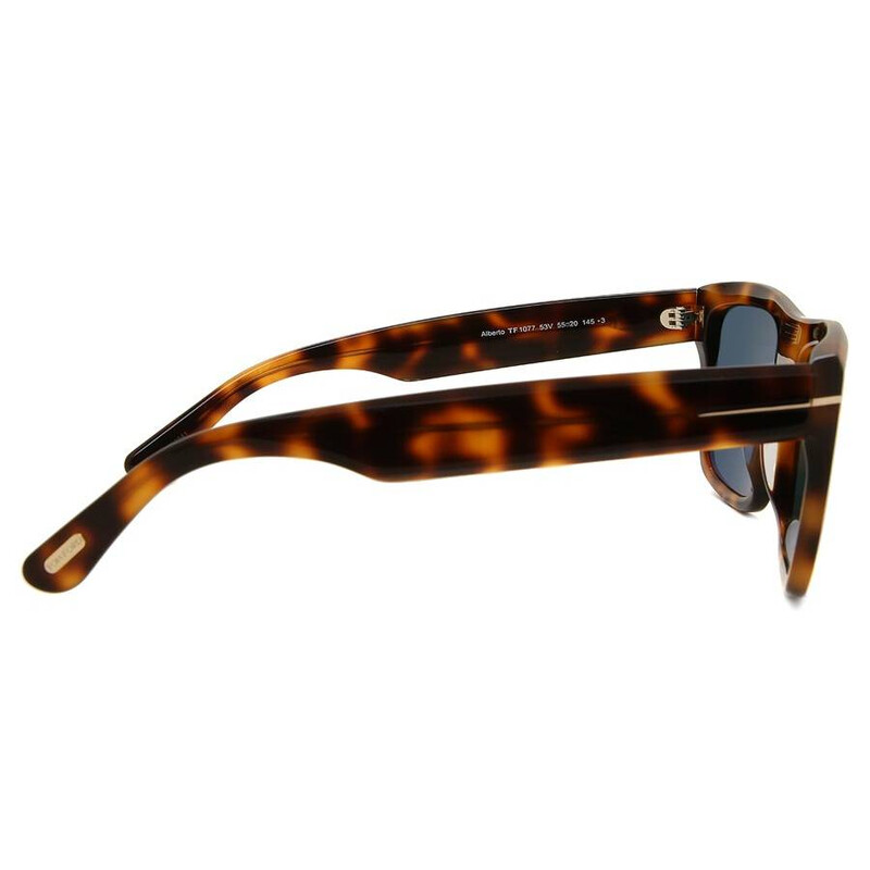 Tom Ford Alberto Blue Browline Men's Sunglasses FT1077 53V 55