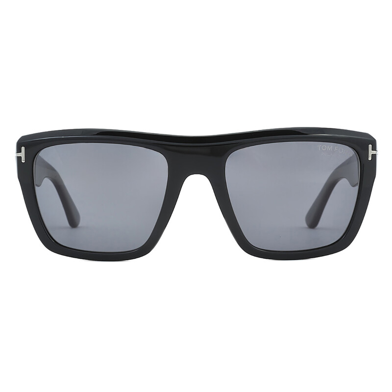 Tom Ford Alberto Polarized Smoke Browline Men's Sunglasses FT1077