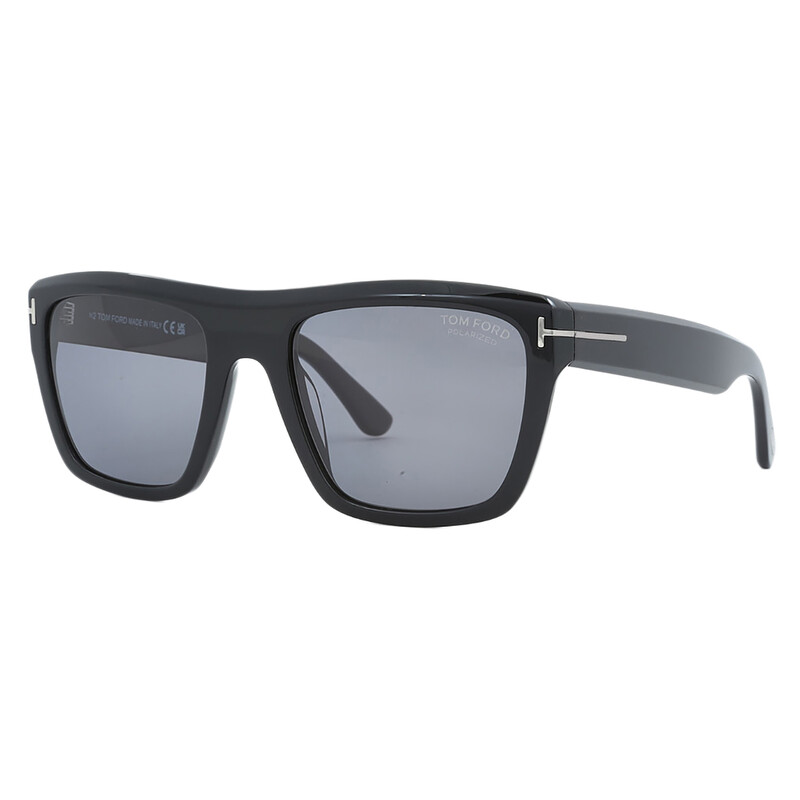 Tom Ford Alberto Polarized Smoke Browline Men's Sunglasses FT1077