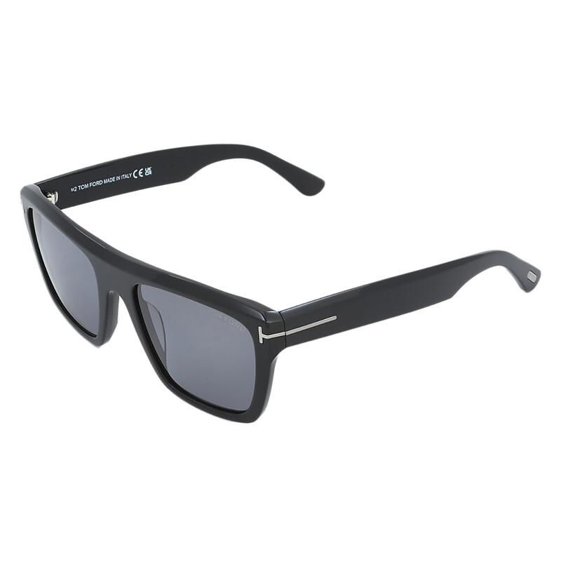 Tom Ford Alberto Polarized Smoke Browline Men's Sunglasses FT1077