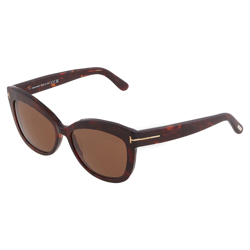 Tom Ford Alistair Polarized Brown Cat Eye Ladies Sunglasses FT0524