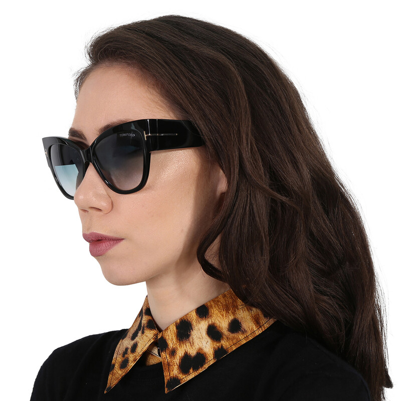 Tom Ford Anoushka FT0371 01B Cat Eye Sunglasses - Black/Grey Tom Ford ANOUSHKA FT 0371 Black/Grey Shaded (01B) Sunglasses  main image 2