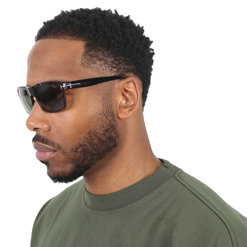 Tom Ford August Green Rectangular Men's Sunglasses FT0678 52N 58