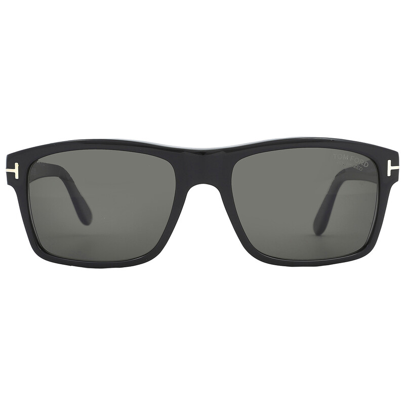 Tom Ford August Polarized Smoke Rectangular Men's Sunglasses
