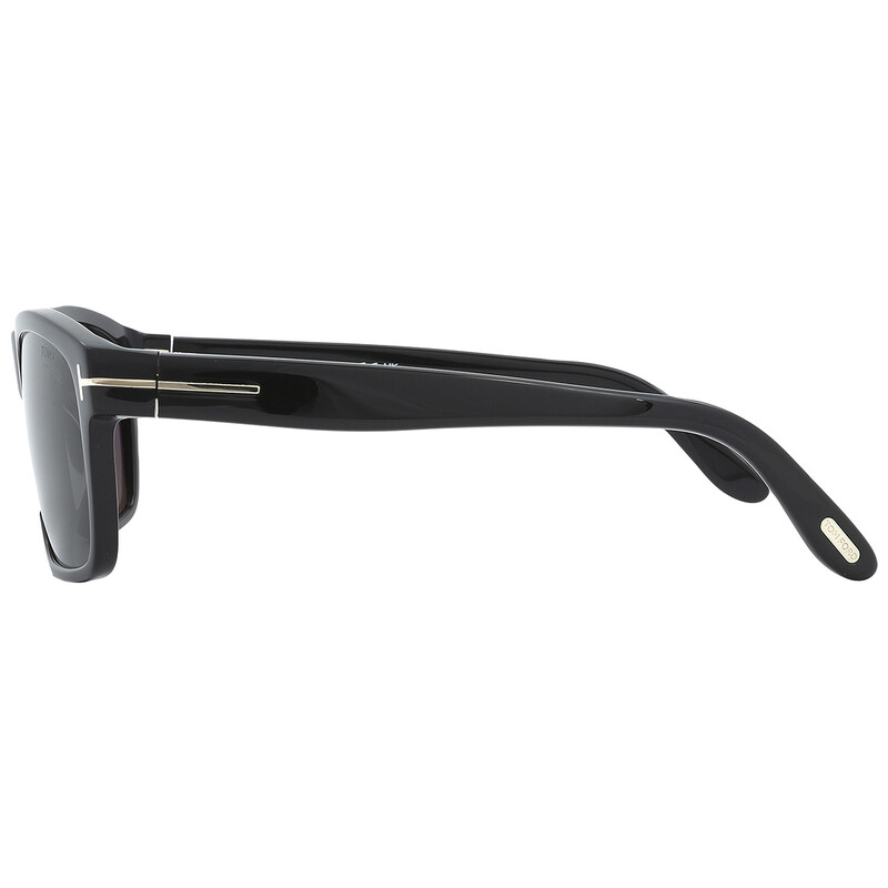Tom Ford August Polarized Smoke Rectangular Men's Sunglasses