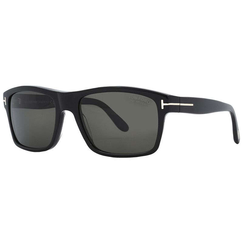 Tom Ford August Polarized Smoke Rectangular Men's Sunglasses