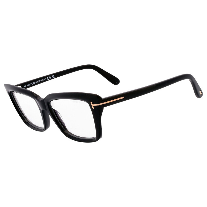 Tom Ford FT5894-B 001 Eyeglasses Black 56mm Rectangle Frame, Blue Light Block Tom Ford Blue Light Block Cat Eye Ladies Eyeglasses FT5894-B  main image 3