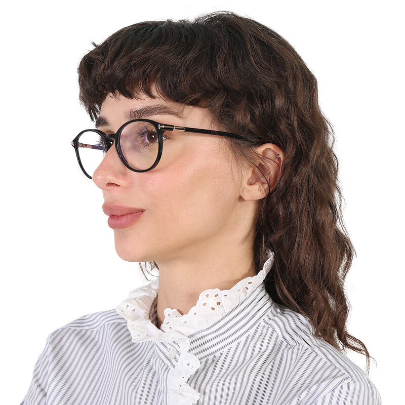 Tom Ford Blue Light Block Oval Ladies Eyeglasses FT5617-B 001 52