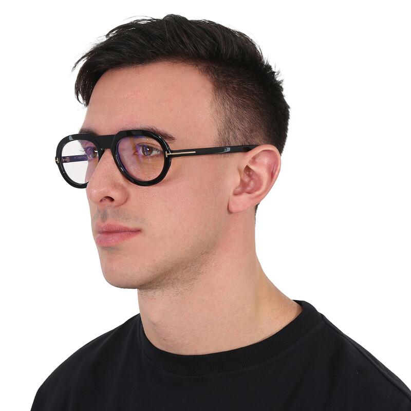 Tom Ford Blue Light Block Pilot Men's Eyeglasses FT5756-B 001 53