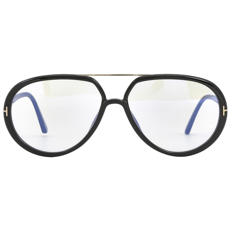 Tom Ford Blue Light Block Pilot Unisex Eyeglasses FT5838-B 001 57
