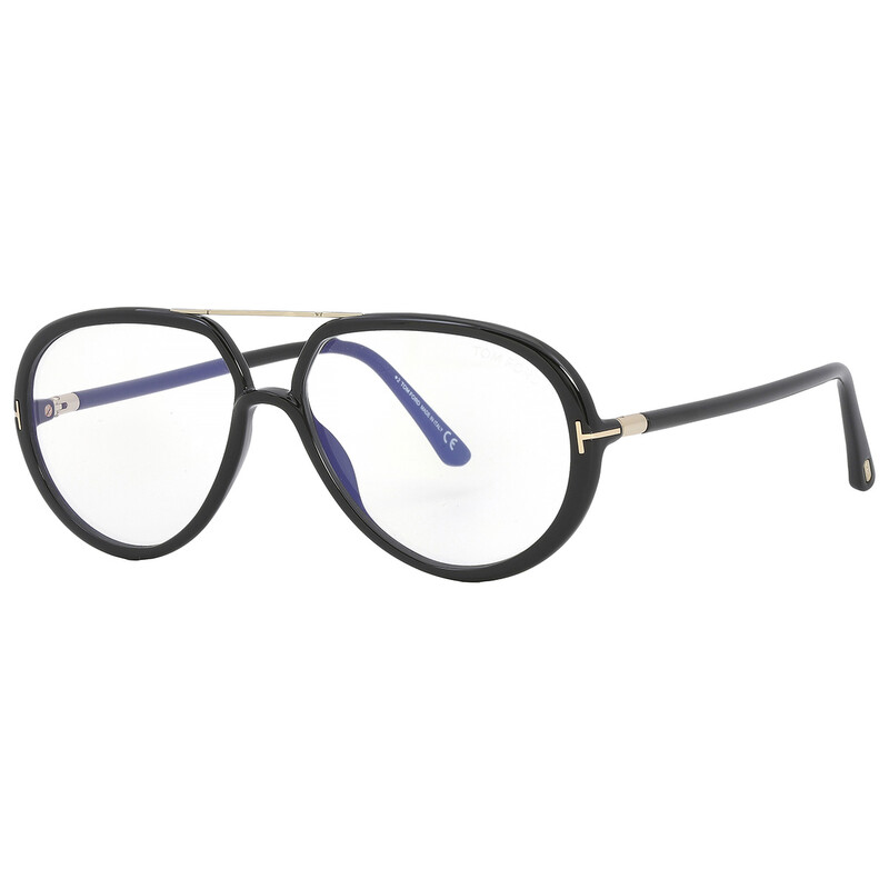 Tom Ford Blue Light Block Pilot Unisex Eyeglasses FT5838-B 001 57