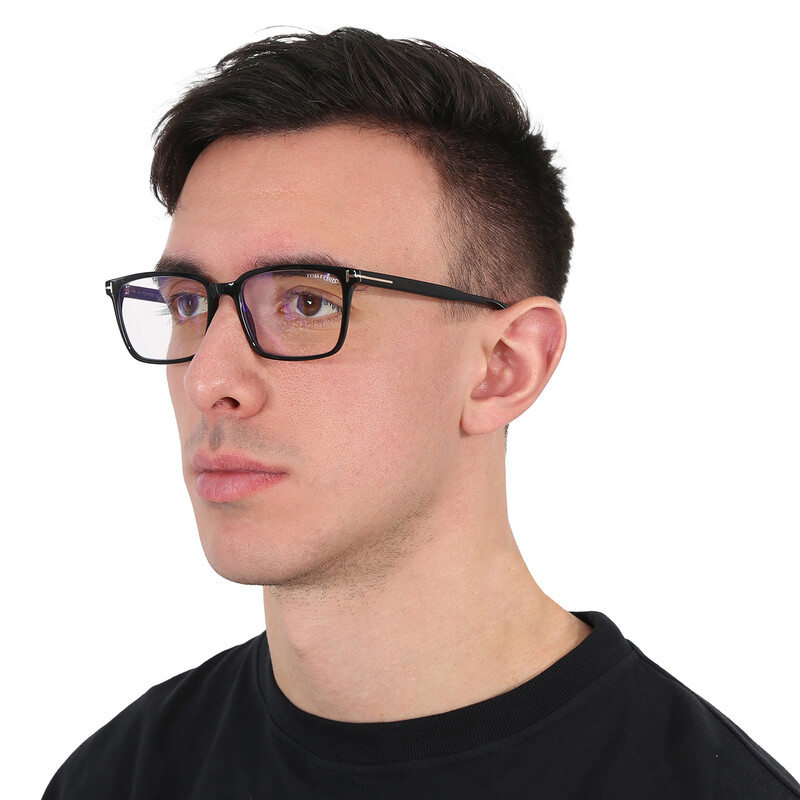 Tom Ford Blue Light Block Rectangular Eyeglasses FT5802-B 001 55