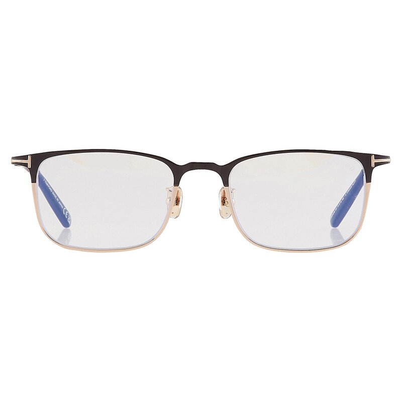 Tom Ford Blue Light Block Rectangular Men's Titanium Eyeglasses