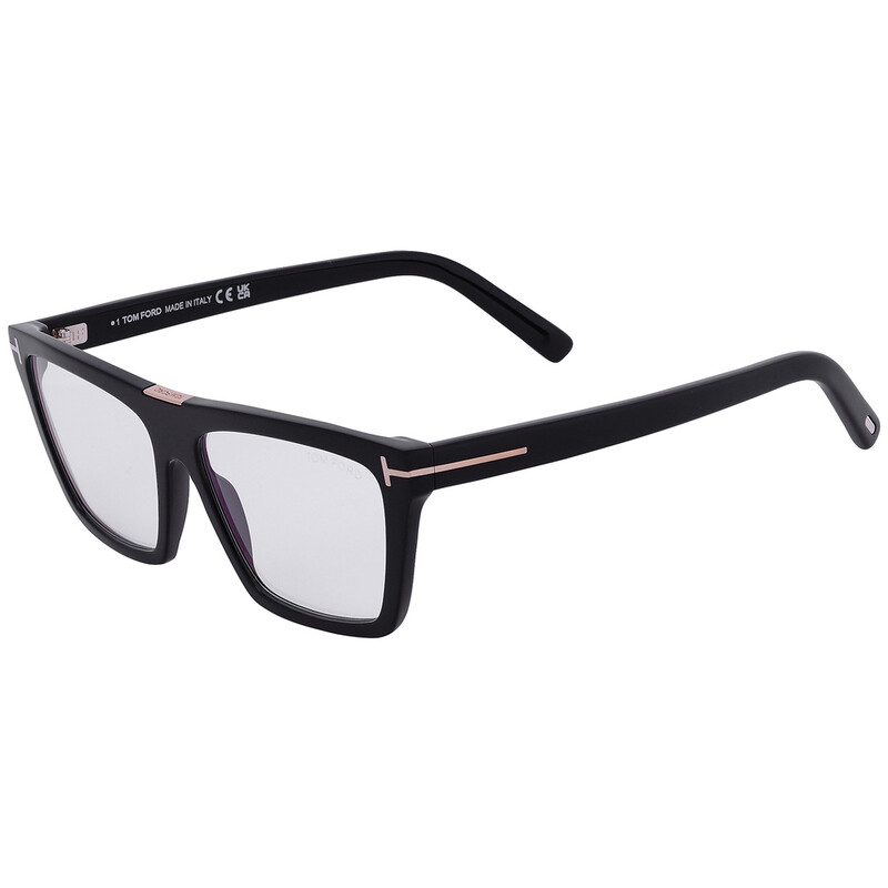 Tom Ford Blue Light Block Square Ladies Eyeglasses FT5912-B 001 57