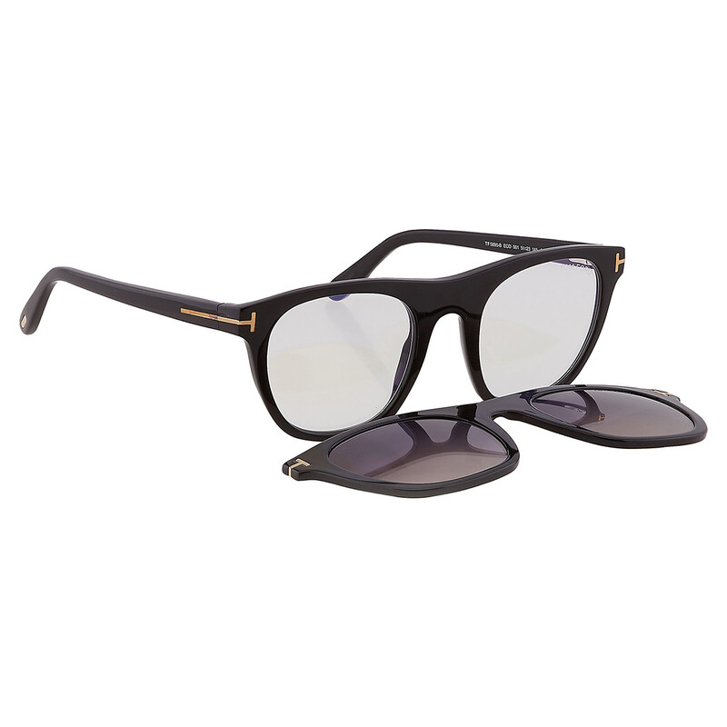 Tom Ford Blue Light Block With Grey Gradient Clip-On Oval Men's