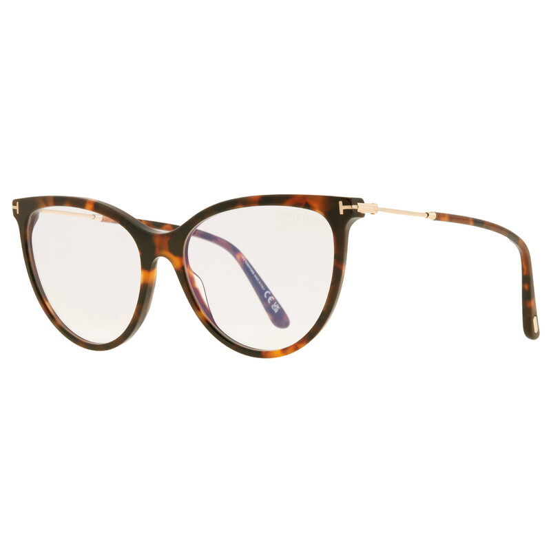 Tom Ford FT5994 Eyeglasses Dark Havana Acetate Cat-Eye Tom Ford Blue Light Block with Brown Clip On Cat Eye Ladies  main image 2