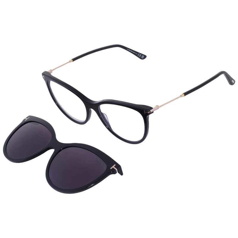 Tom Ford Blue Light Block with Smoke Clip On Cat Eye Ladies