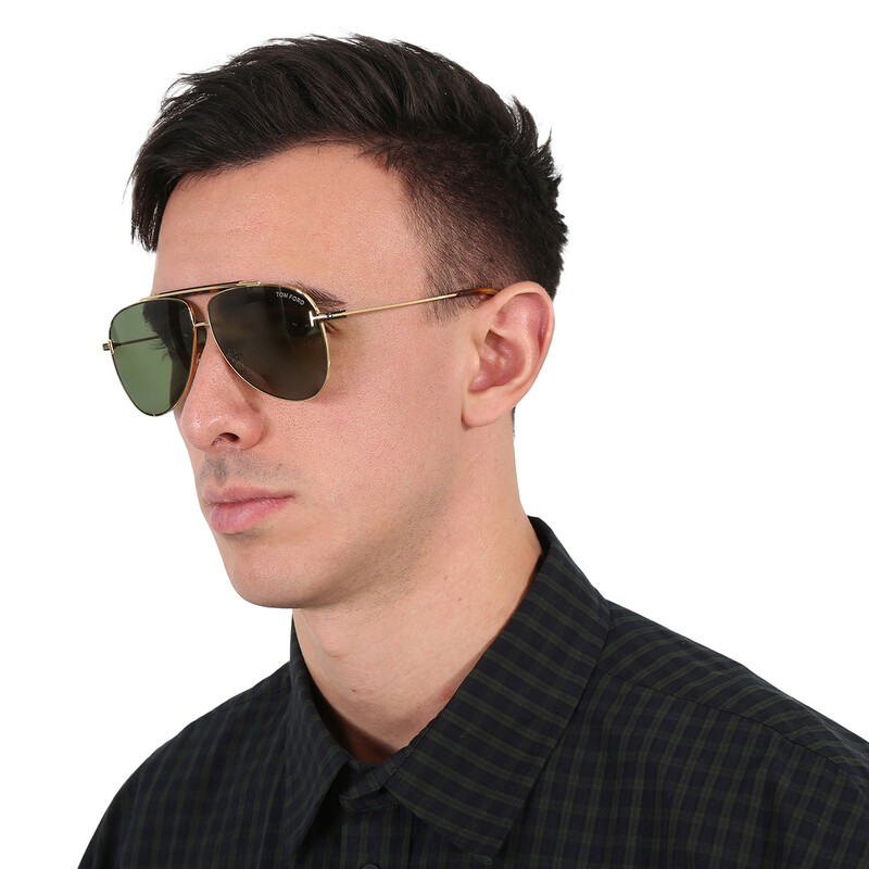 Tom Ford Brady Green Pilot Men's Sunglasses FT1018 30N 60