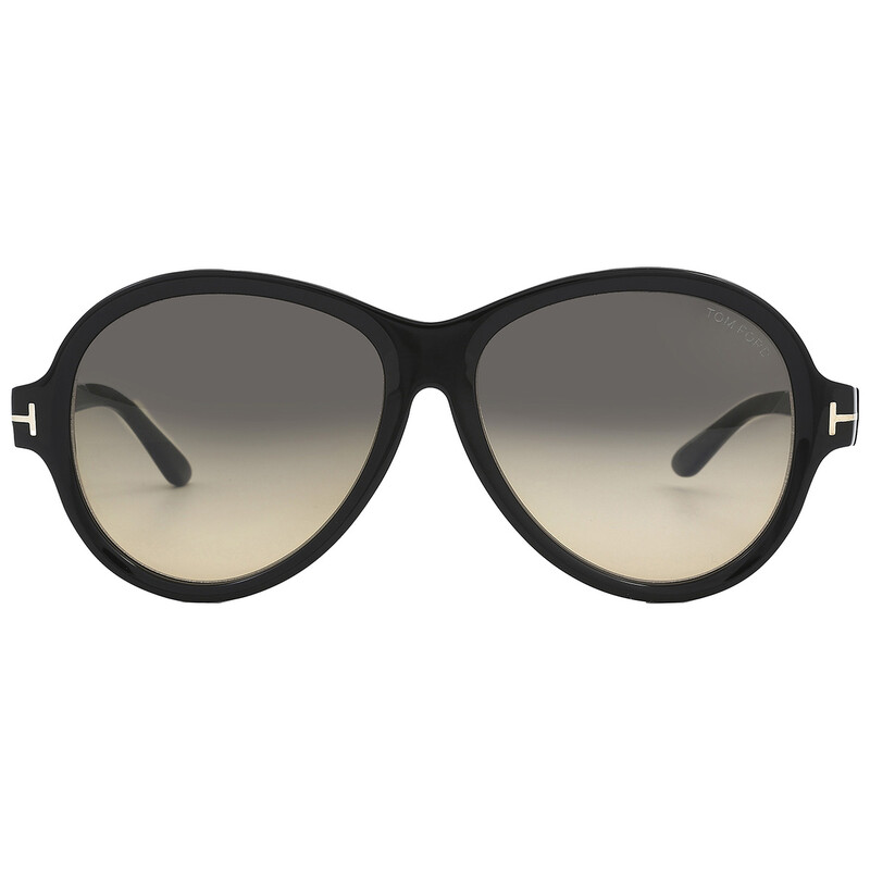 Tom Ford Camryn Smoke Gradient Oval Ladies Sunglasses FT1033 01B