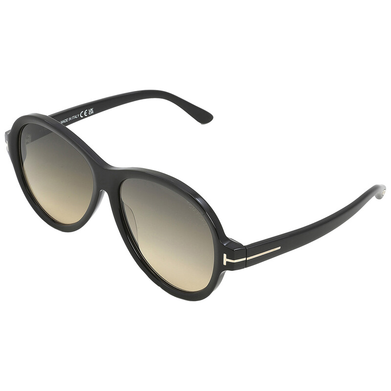 Tom Ford Camryn Smoke Gradient Oval Ladies Sunglasses FT1033 01B