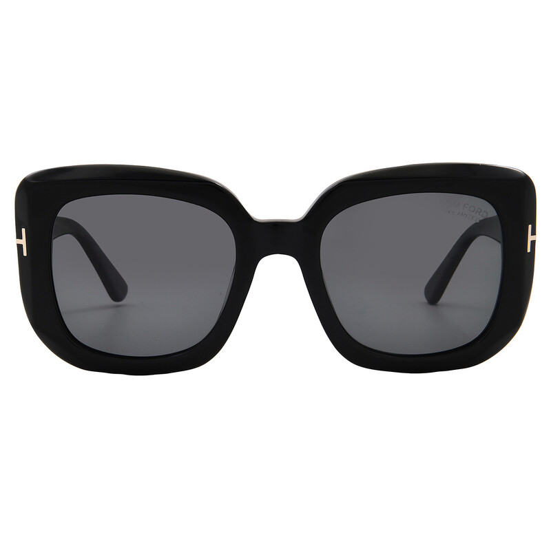 Tom Ford Carla Polarized Smoke Square Ladies Sunglasses FT1220 01D