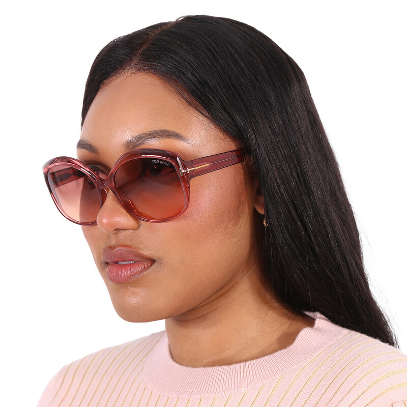 Tom Ford Brown to Pink Ombre Oversized Women\'s Sunglasses FIORE SUNGLASSES | TOM FORD Fashion main image 4