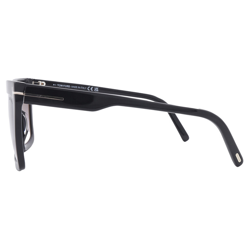 Tom Ford FT1110 01B Eden Sunglasses Shiny Black Geometric Frame, Smoke Lenses Tom Ford Eden Smoke Gradient Geometric Ladies Sunglasses  main image 2