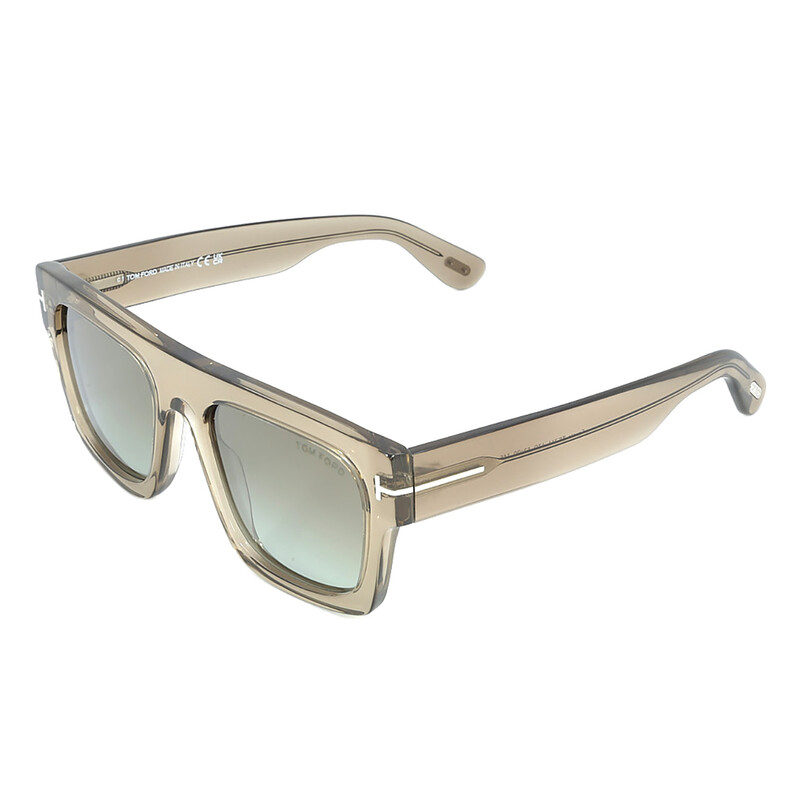 Tom Ford Fausto Green Mirror Browline Men's Sunglasses FT0711 47Q