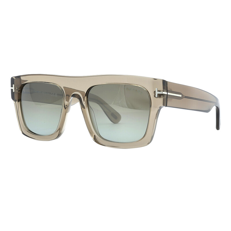 Tom Ford Fausto Green Mirror Browline Men's Sunglasses FT0711 47Q
