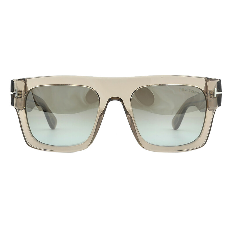 Tom Ford Fausto Green Mirror Browline Men's Sunglasses FT0711 47Q