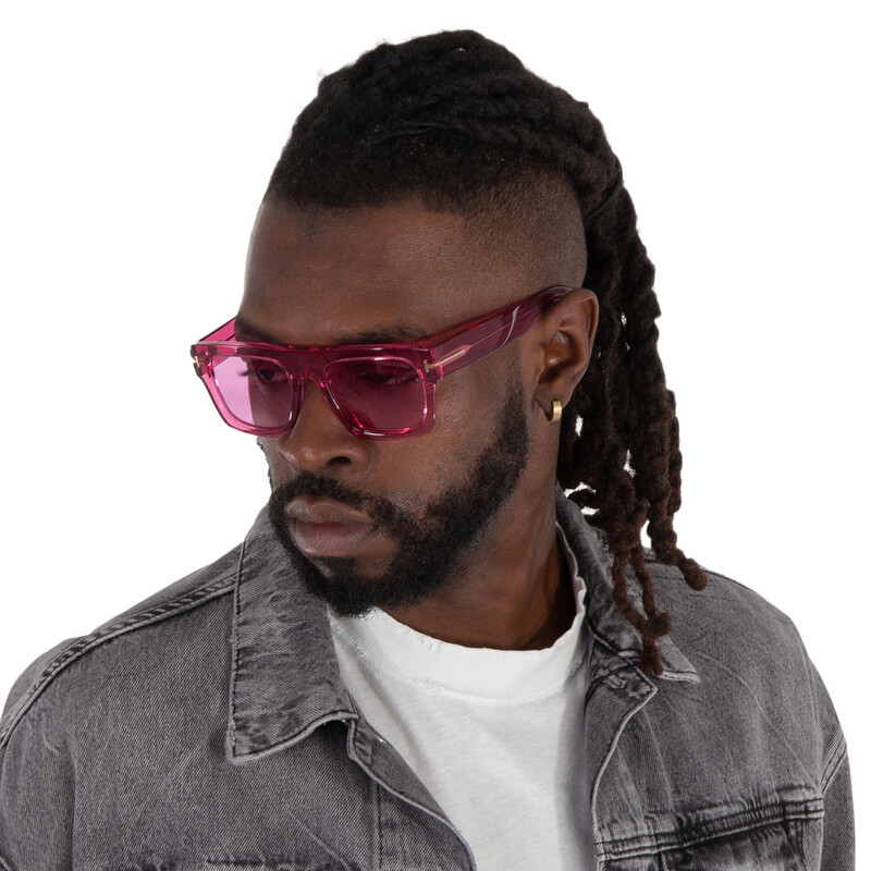 Tom Ford Fausto Pink Browline Men's Sunglasses FT0711 75S 53