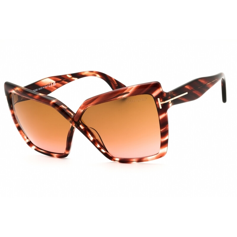 Tom Ford Fiore FT1195 54F Sunglasses Red Havana Cat Eye Frame, Brown Lenses FIORE SUNGLASSES | TOM FORD Fashion main image 2