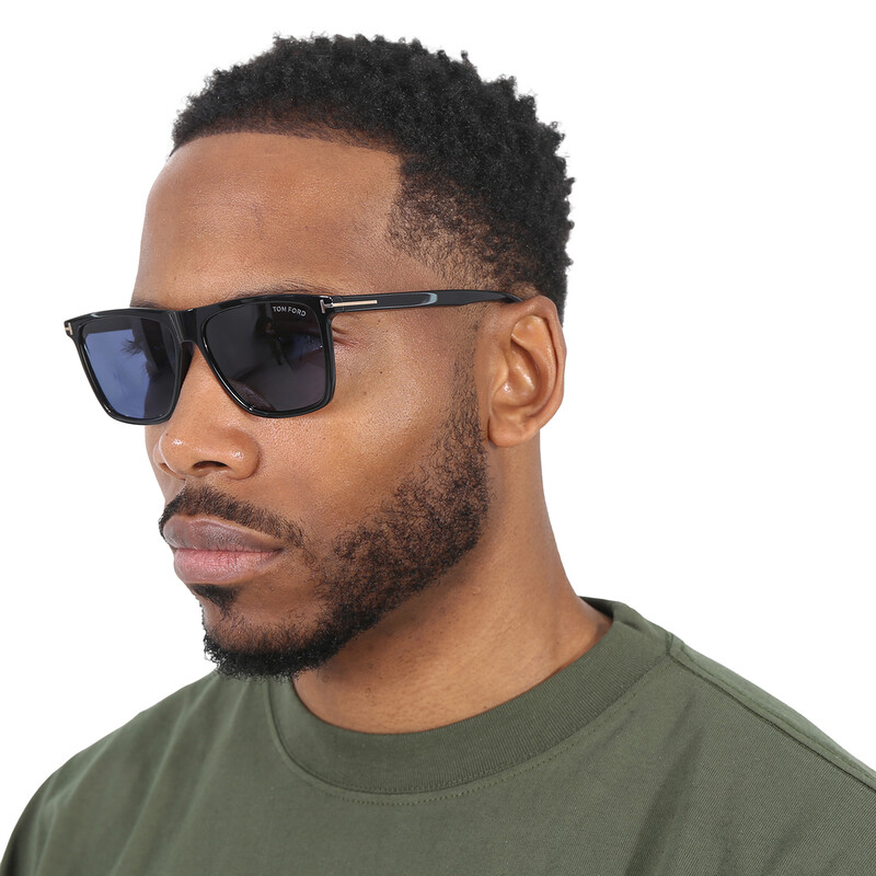 Tom Ford Fletcher Blue Square Men's Sunglasses FT0832 01V 57