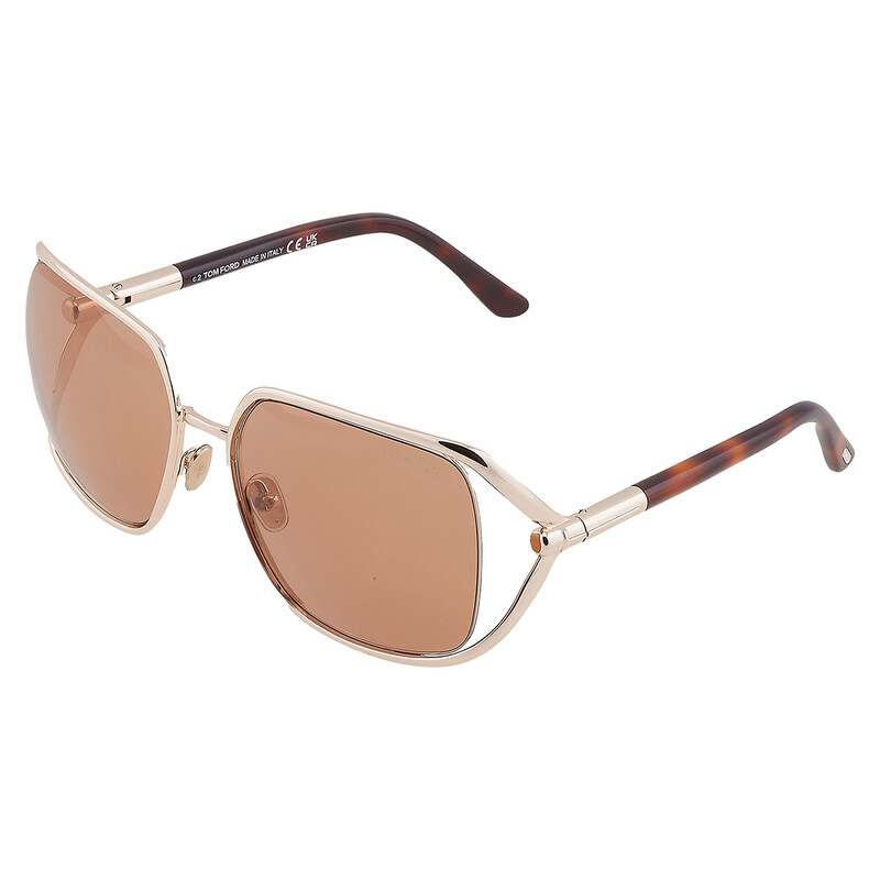 NWT Tom Ford Sunglasses Women\'s 60-18-120 Rose Gold Brown Goldie FT1092 / 28E Tom Ford Goldie Brown Butterfly Ladies Sunglasses FT1092 28E  main image 4