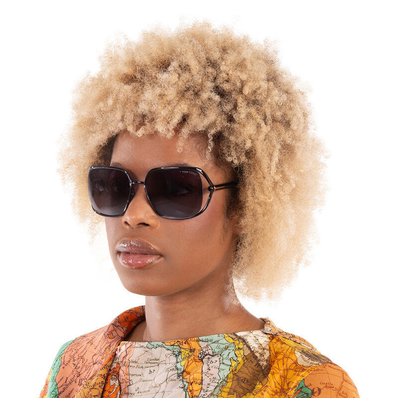Tom Ford Goldie Smoke Rectangular Ladies Sunglasses FT1092 01A 60