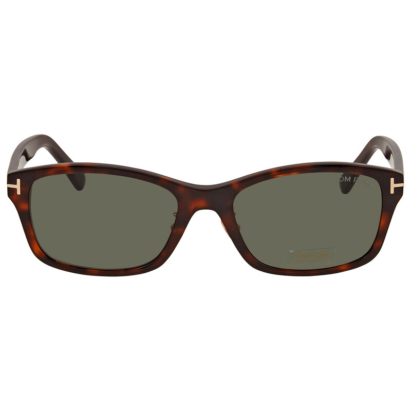 Tom Ford Green Rectangular Sunglasses FT0875 D 52N 56 FT0875-D 52N