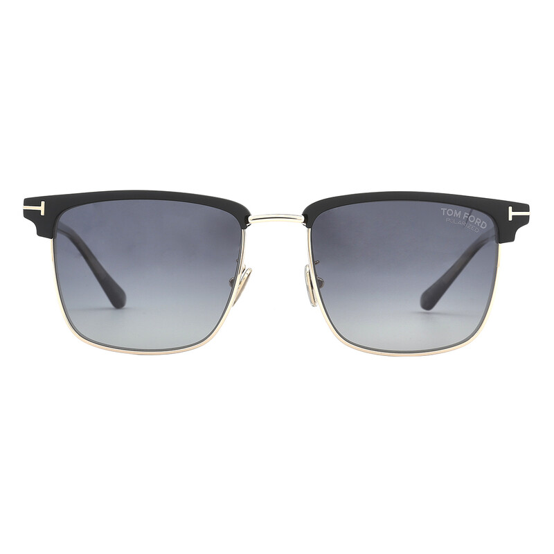 Tom Ford Hudson Polarized Smoke Gradient Square Men's Sunglasses