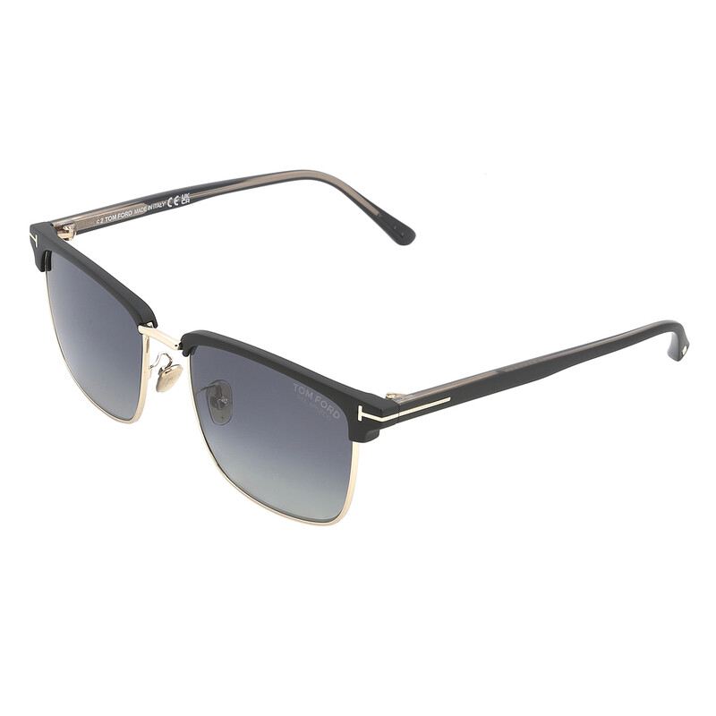Tom Ford Hudson Polarized Smoke Gradient Square Men's Sunglasses