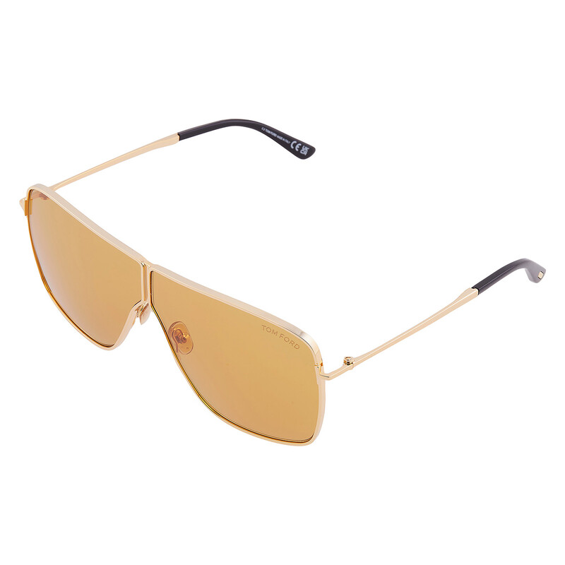 Tom Ford Huxley Shiny Deep Gold Pilot Unisex Sunglasses FT1159 30E