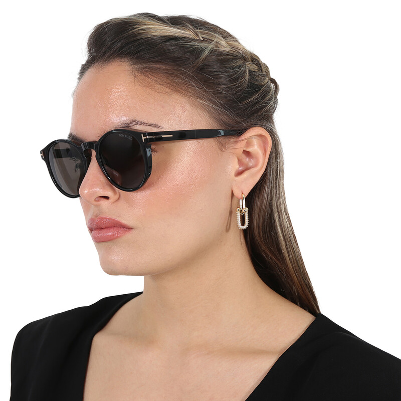 Tom Ford Ian Smoke Round Men's Sunglasses Ft0591 01A 51 FT0591 01A