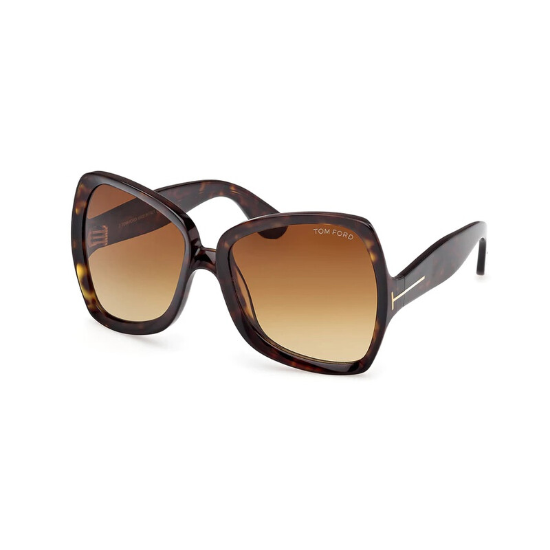 Tom Ford JERRY Brown Gradient Irregular Ladies Sunglasses FT1222