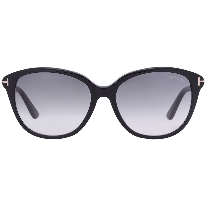 Tom Ford Karmen Smoke Gradient Oval Ladies Sunglasses FT0329 01B