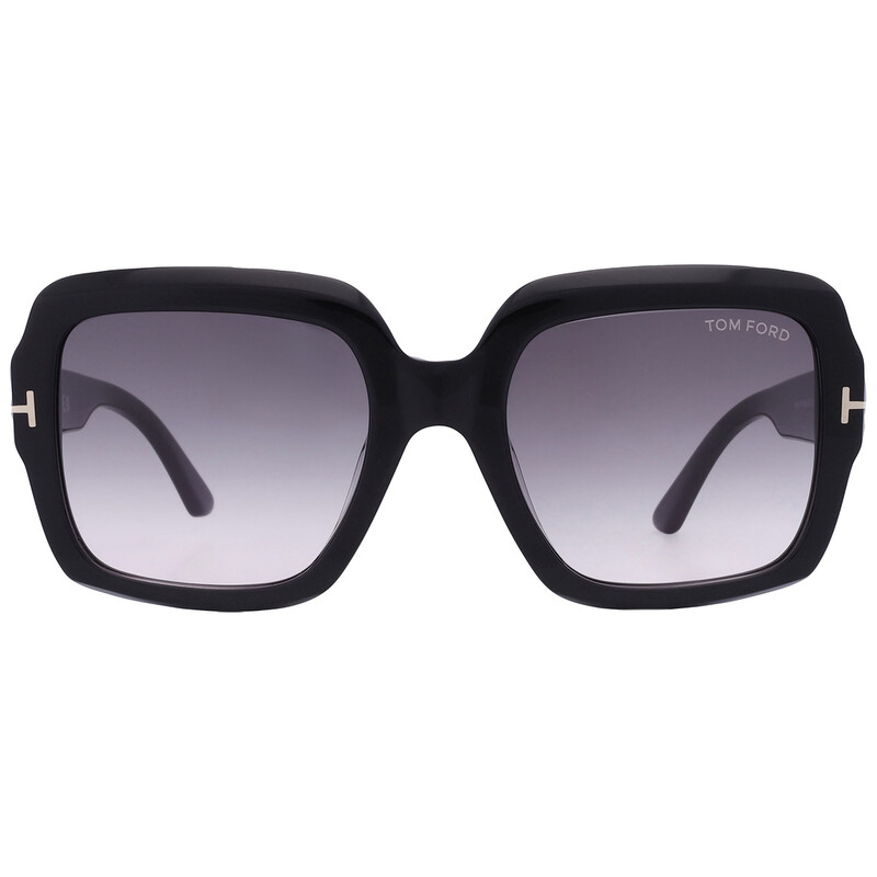 Tom Ford Kaya Smoke Gradient Square Ladies Sunglasses FT1082 01B