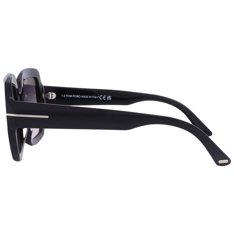Tom Ford Kaya Smoke Gradient Square Ladies Sunglasses FT1082 01B