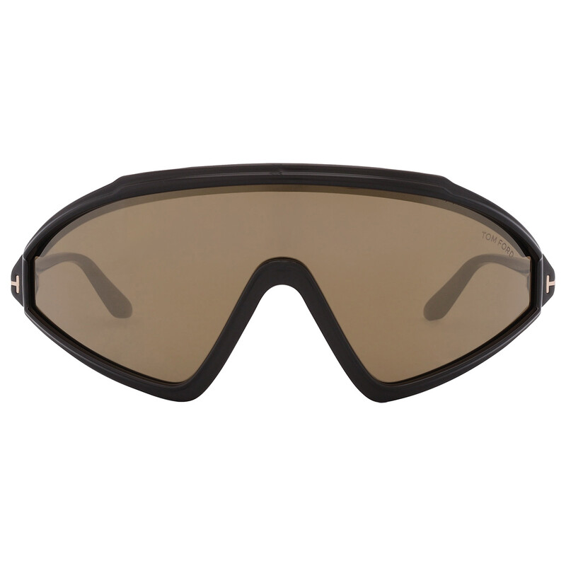 Tom Ford Lorna Light Brown Mirror Shield Men's Sunglasses FT1121